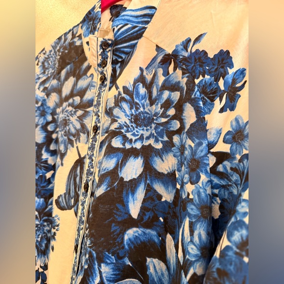 Chic Blue Floral Midi Dress - Picture 6 of 6